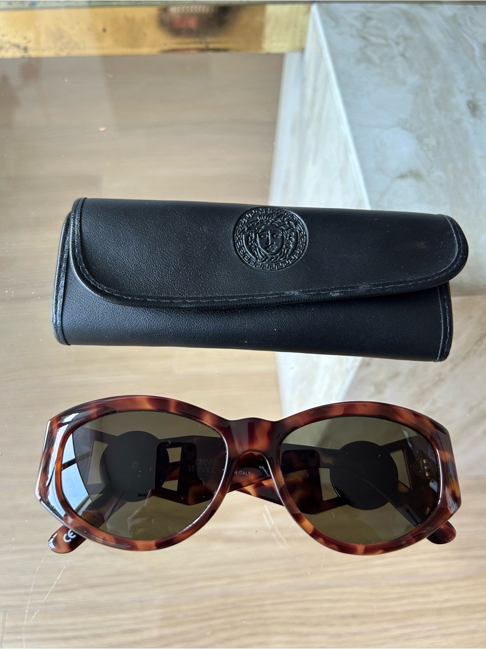 Gianni Versace Medusa Tortoiseshell Frame Sunglasses Vintage Original